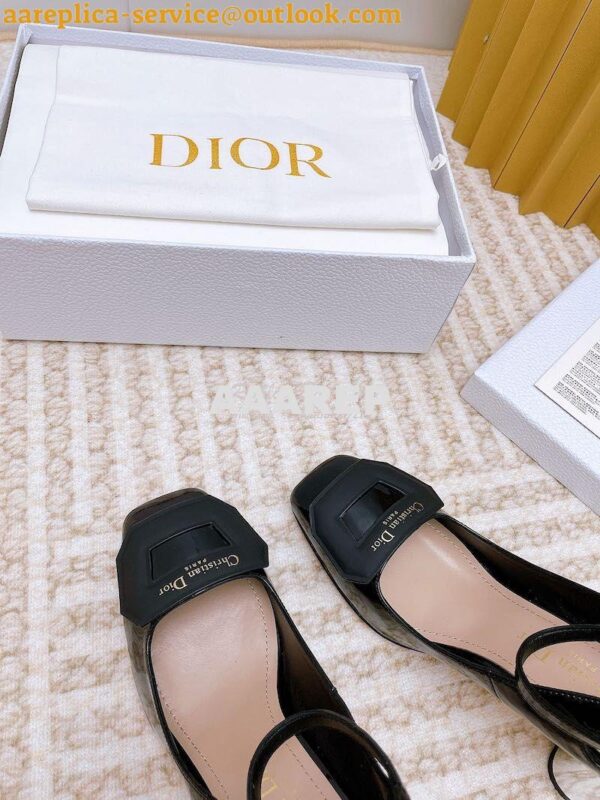 Replica Dior Day Slingback Pump Patent Calfskin KDB828 Black 15