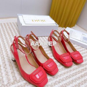 Replica Dior Day Slingback Pump Patent Calfskin KDB828 Indy Pink