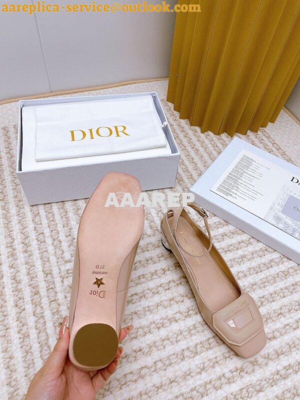 Replica Dior Day Slingback Pump Patent Calfskin KDB828 Nude 10