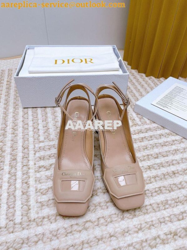 Replica Dior Day Slingback Pump Patent Calfskin KDB828 Nude 11