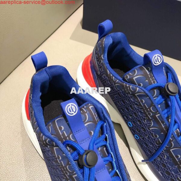 Replica Dior Men's Women‘s D-CONNECT Sneaker Dior Printed Technical Fabric KCK302 Blue 8