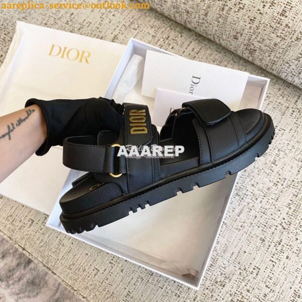 Replica Dior DiorAct Sandals Black Lambskin KCQ547 5