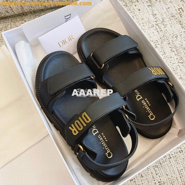 Replica Dior DiorAct Sandals Black Lambskin KCQ547 6