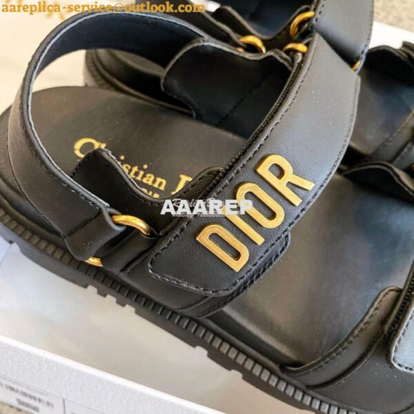 Replica Dior DiorAct Sandals Black Lambskin KCQ547 8