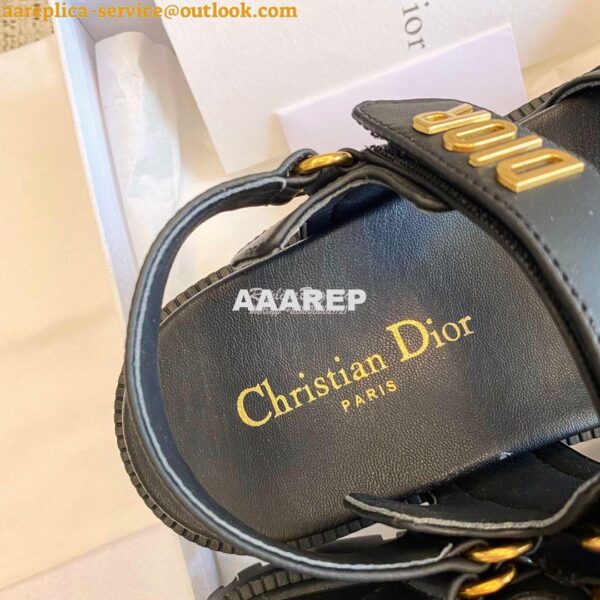 Replica Dior DiorAct Sandals Black Lambskin KCQ547 9