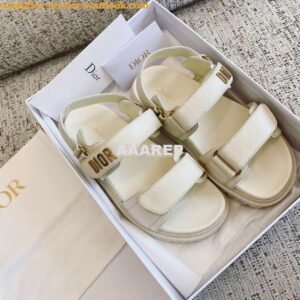 Replica Dior DiorAct Sandals White Lambskin KCQ547 2