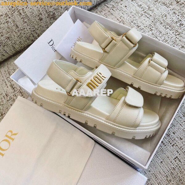 Replica Dior DiorAct Sandals White Lambskin KCQ547 5