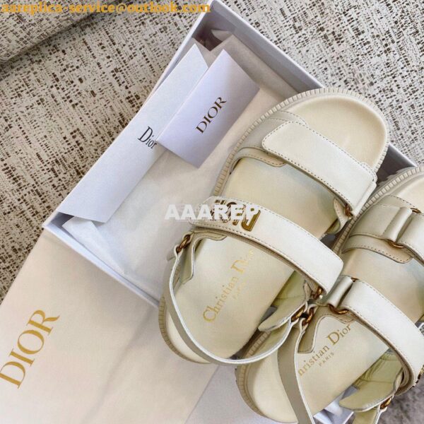 Replica Dior DiorAct Sandals White Lambskin KCQ547 6