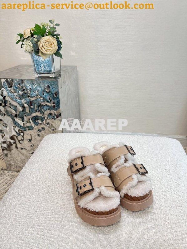 Replica Dior DiorQuake Strap Sandal Calfskin and Shearling KCQ743 5