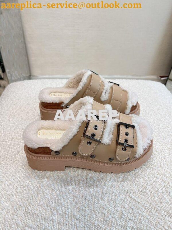 Replica Dior DiorQuake Strap Sandal Calfskin and Shearling KCQ743 7