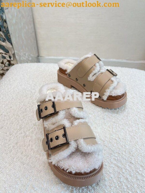 Replica Dior DiorQuake Strap Sandal Calfskin and Shearling KCQ743 11