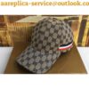 Replica Gucci 200035 Original GG canvas baseball hat with Red/Green Web In Black