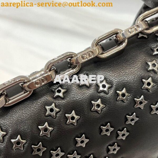 Replica Dior Small Addict Bag Black Lucky Star Cannage Lambskin M5821O 5