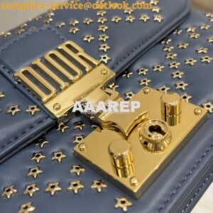 Replica Dior Small Addict Bag Denim Blue Lucky Star Cannage Lambskin M 2