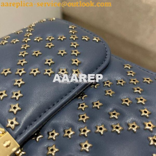 Replica Dior Small Addict Bag Denim Blue Lucky Star Cannage Lambskin M 5