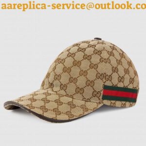 Replica Gucci Beige Original GG Canvas Baseball Hat With Web