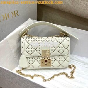 Replica Dior Small Addict Bag Latte Lucky Star Cannage Lambskin M5821O