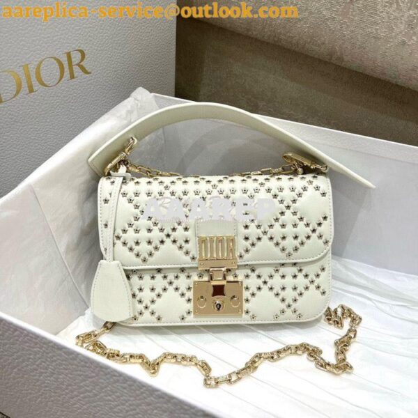 Replica Dior Small Addict Bag Latte Lucky Star Cannage Lambskin M5821O 3