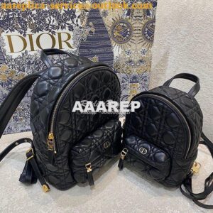 Replica Dior Small Backpack Black Cannage Lambskin M9221U 2