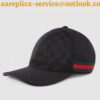 Replica Gucci black GG canvas bucket hat with Double G