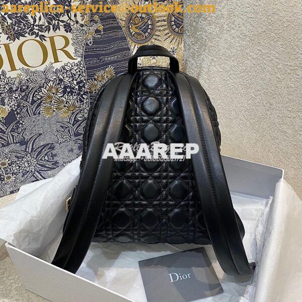 Replica Dior Small Backpack Black Cannage Lambskin M9221U 9