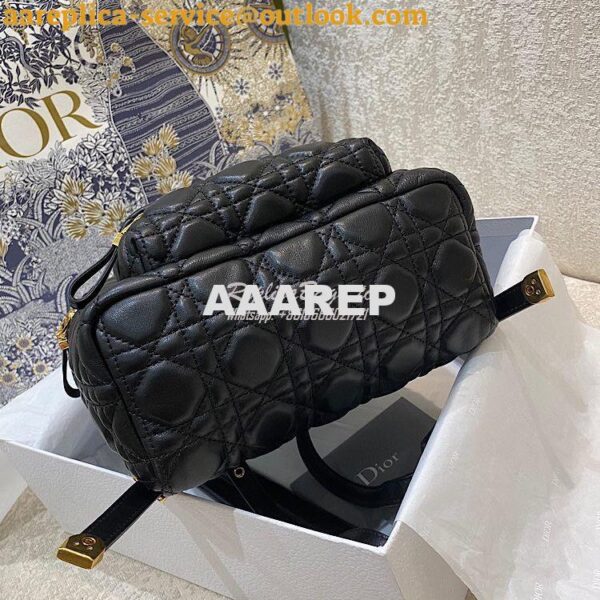 Replica Dior Small Backpack Black Cannage Lambskin M9221U 13