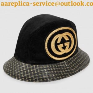 Replica Gucci Dapper Dan GG Black Leather Hat