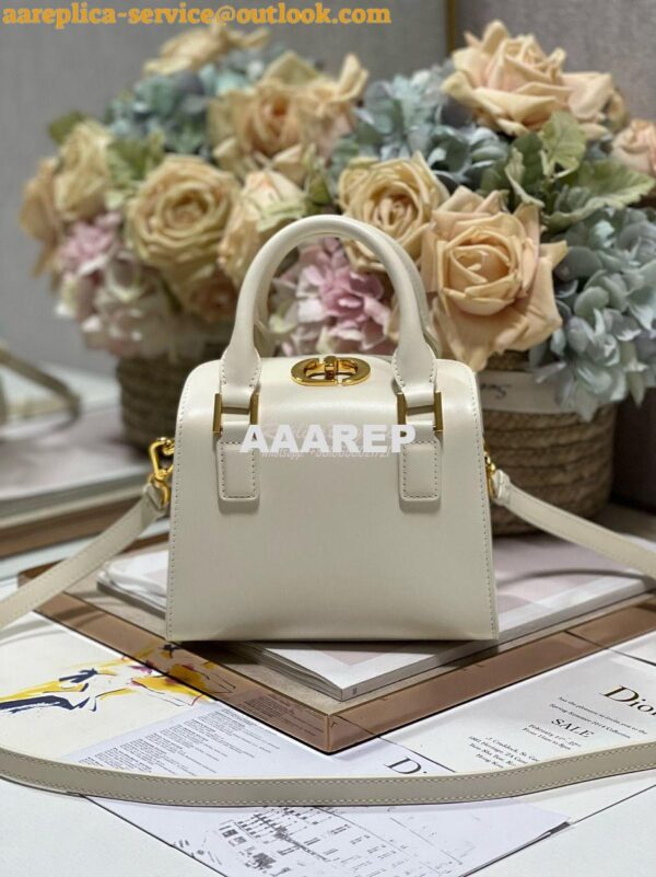 Replica Dior Small Boston Bag Box Calfskin M8671U Latte 3