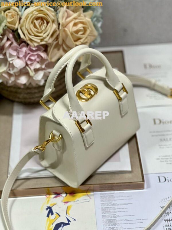 Replica Dior Small Boston Bag Box Calfskin M8671U Latte 5