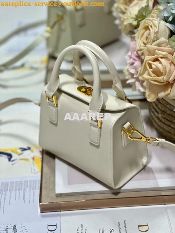 Replica Dior Small Boston Bag Box Calfskin M8671U Latte 6