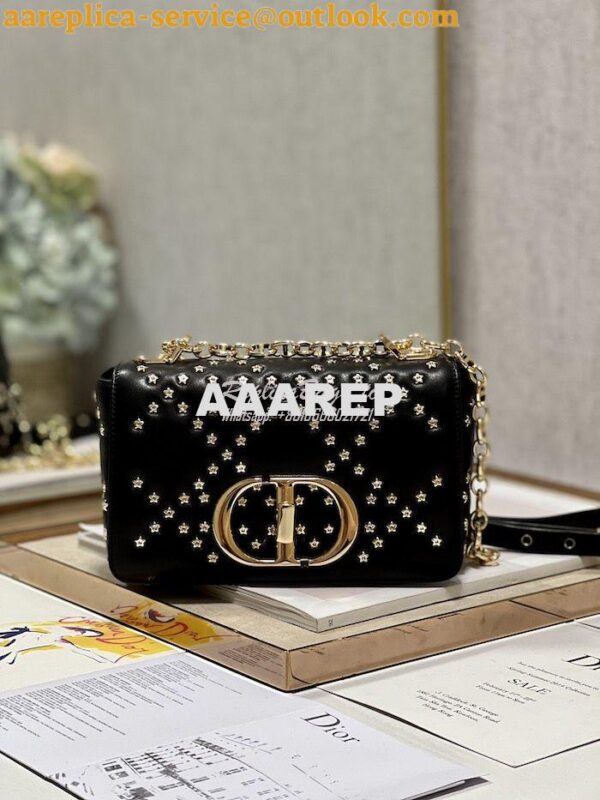 Replica Dior Small Caro Bag Black Gold Lucky Star Cannage Lambskin M92 4