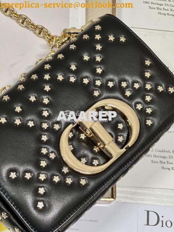 Replica Dior Small Caro Bag Black Gold Lucky Star Cannage Lambskin M92 6