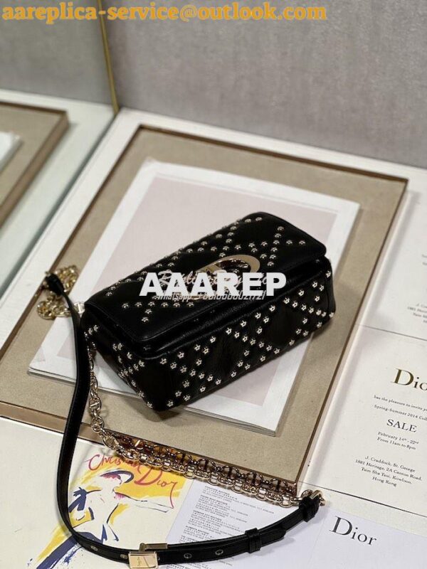 Replica Dior Small Caro Bag Black Gold Lucky Star Cannage Lambskin M92 10