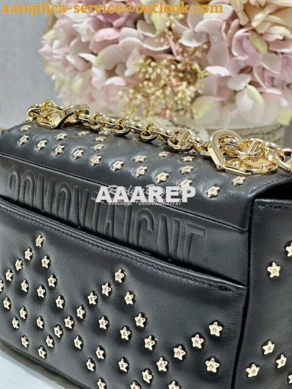 Replica Dior Small Caro Bag Black Gold Lucky Star Cannage Lambskin M92 12