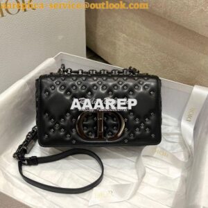 Replica Dior Small Caro Bag Black Lucky Star Cannage Lambskin M9241U