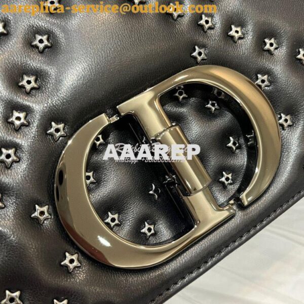 Replica Dior Small Caro Bag Black Lucky Star Cannage Lambskin M9241U 4