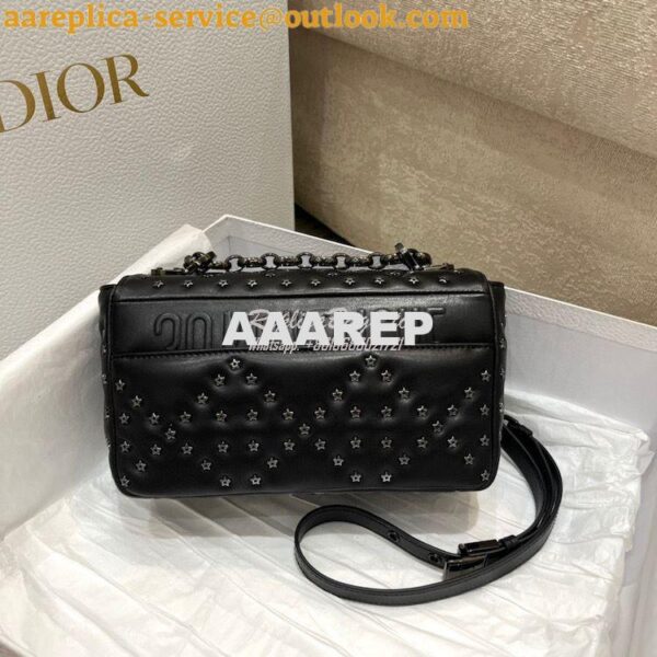 Replica Dior Small Caro Bag Black Lucky Star Cannage Lambskin M9241U 9