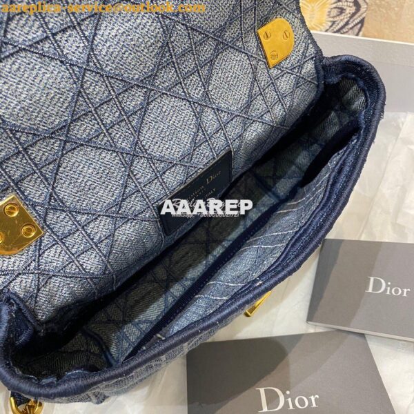 Replica Dior Small Caro Bag In Denim Blue with Patchwork Effect M9241 9