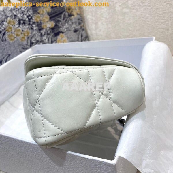 Replica Dior Small Caro Bag Latte Quilted Macrocannage Calfskin with R 7