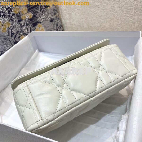 Replica Dior Small Caro Bag Latte Quilted Macrocannage Calfskin with R 8