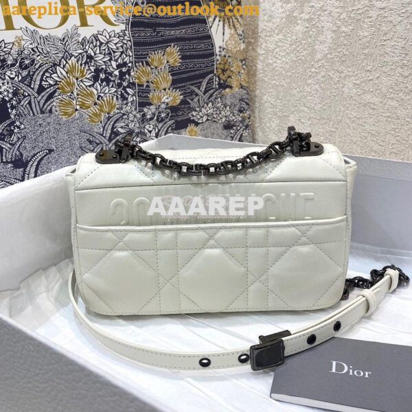 Replica Dior Small Caro Bag Latte Quilted Macrocannage Calfskin with R 9