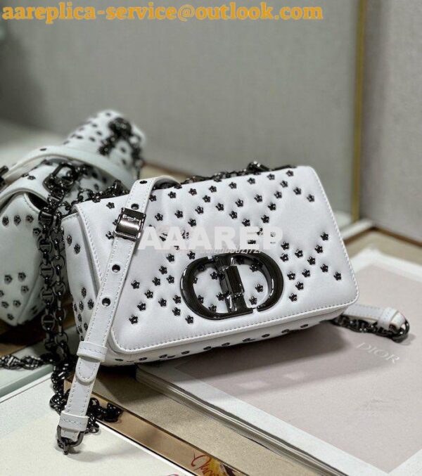 Replica Dior Small Caro Bag Latte Ruthenium Lucky Star Cannage Lambski 6