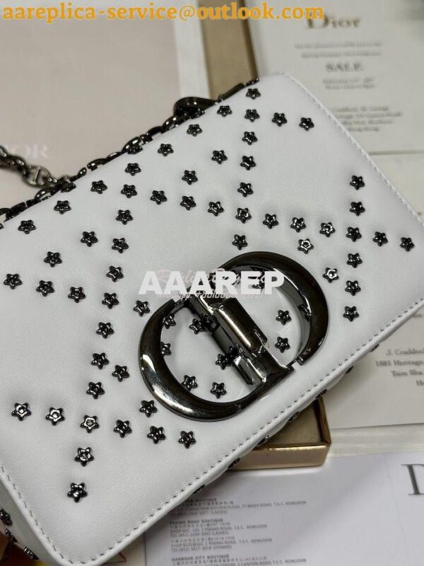 Replica Dior Small Caro Bag Latte Ruthenium Lucky Star Cannage Lambski 7