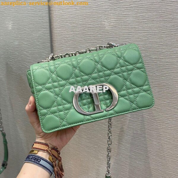 Replica Dior Small Caro Bag Soft Cannage Calfskin M9241 Avocado Green 3