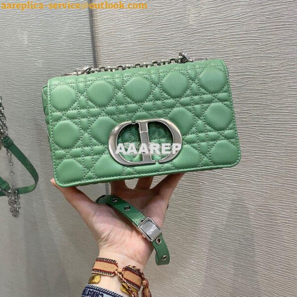 Replica Dior Small Caro Bag Soft Cannage Calfskin M9241 Avocado Green 4