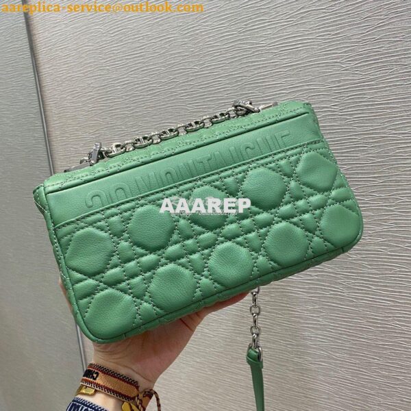 Replica Dior Small Caro Bag Soft Cannage Calfskin M9241 Avocado Green 8