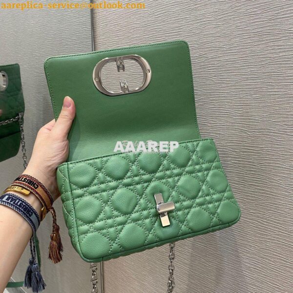 Replica Dior Small Caro Bag Soft Cannage Calfskin M9241 Avocado Green 9