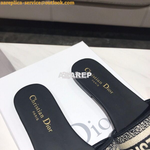 Replica Dior DWAY Mule Embroidery KCQ166 Black 11