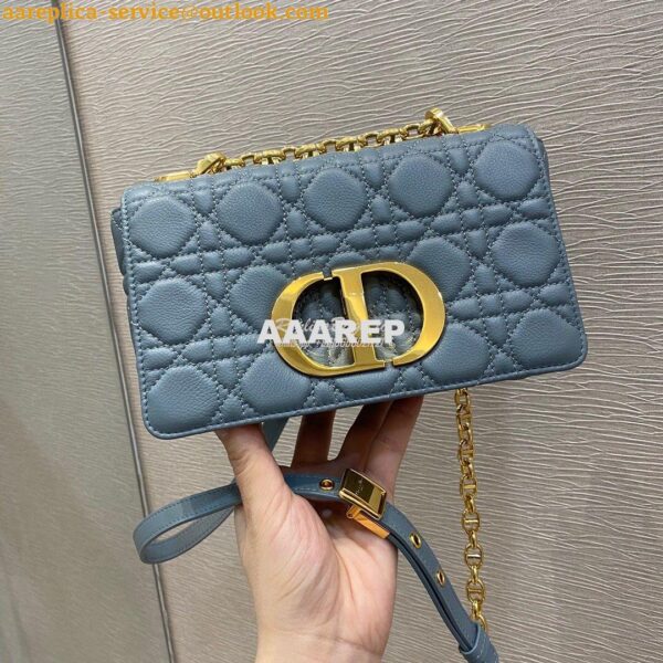 Replica Dior Small Caro Bag Soft Cannage Calfskin M9241 Cloud Blue 4