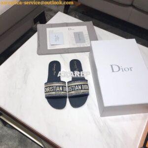 Replica Dior DWAY Mule Embroidery KCQ166 Blue 2